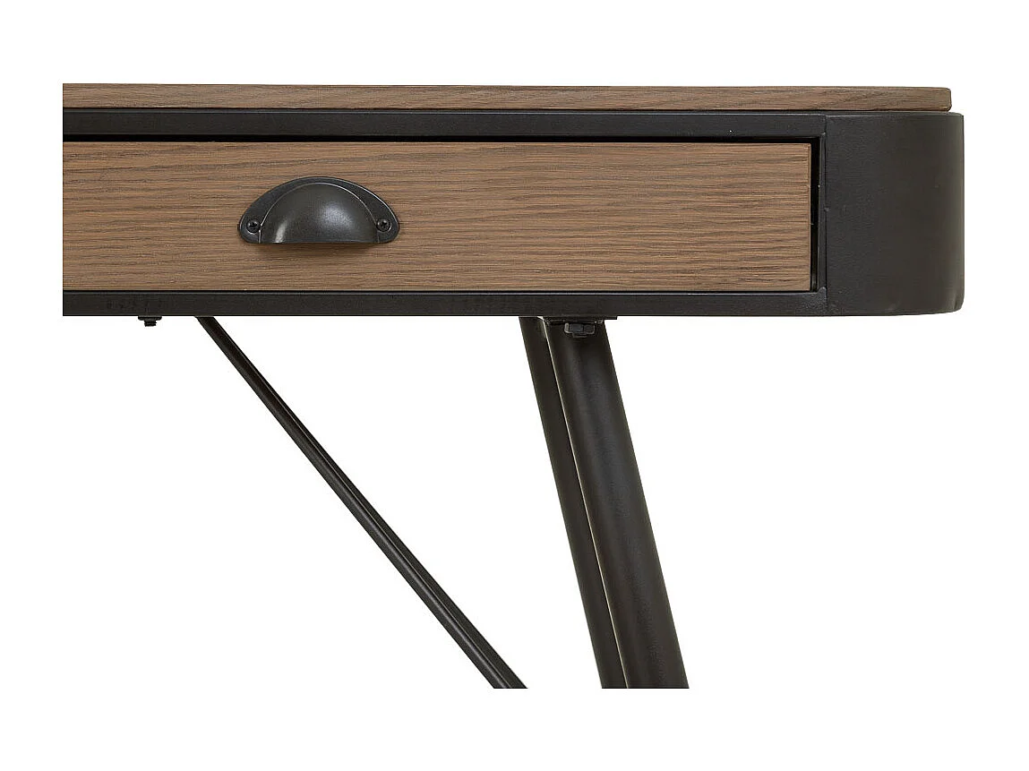 Console en bois et métal marron 120x32x80,5