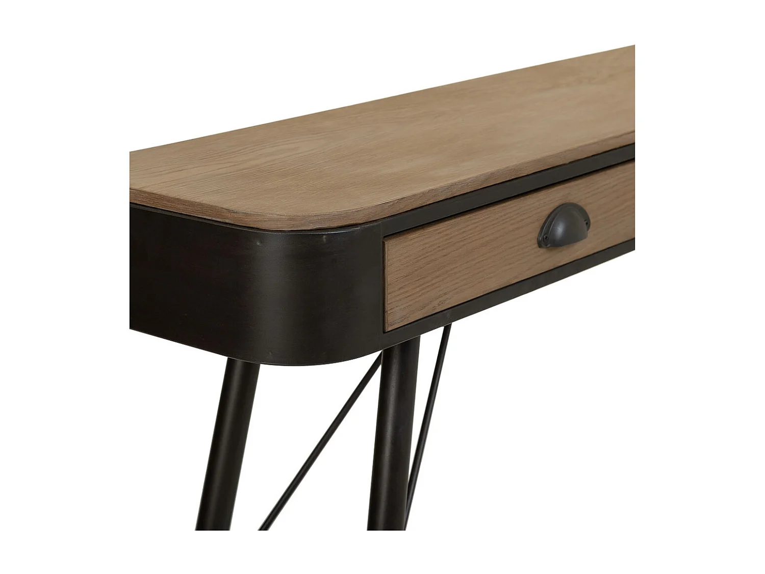 Console en bois et métal marron 120x32x80,5