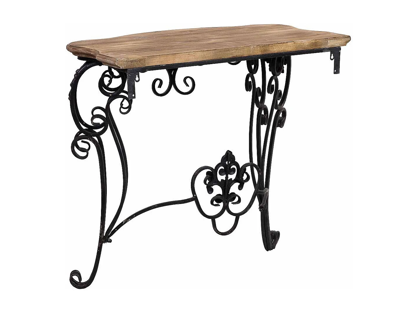 Flurkommode aus Holz und Metall im antiken Finish, 87x41x80h cm