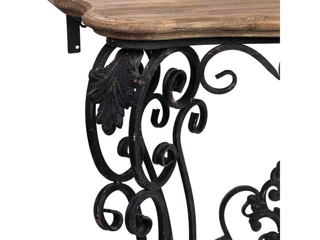 Flurkommode aus Holz und Metall im antiken Finish, 87x41x80h cm