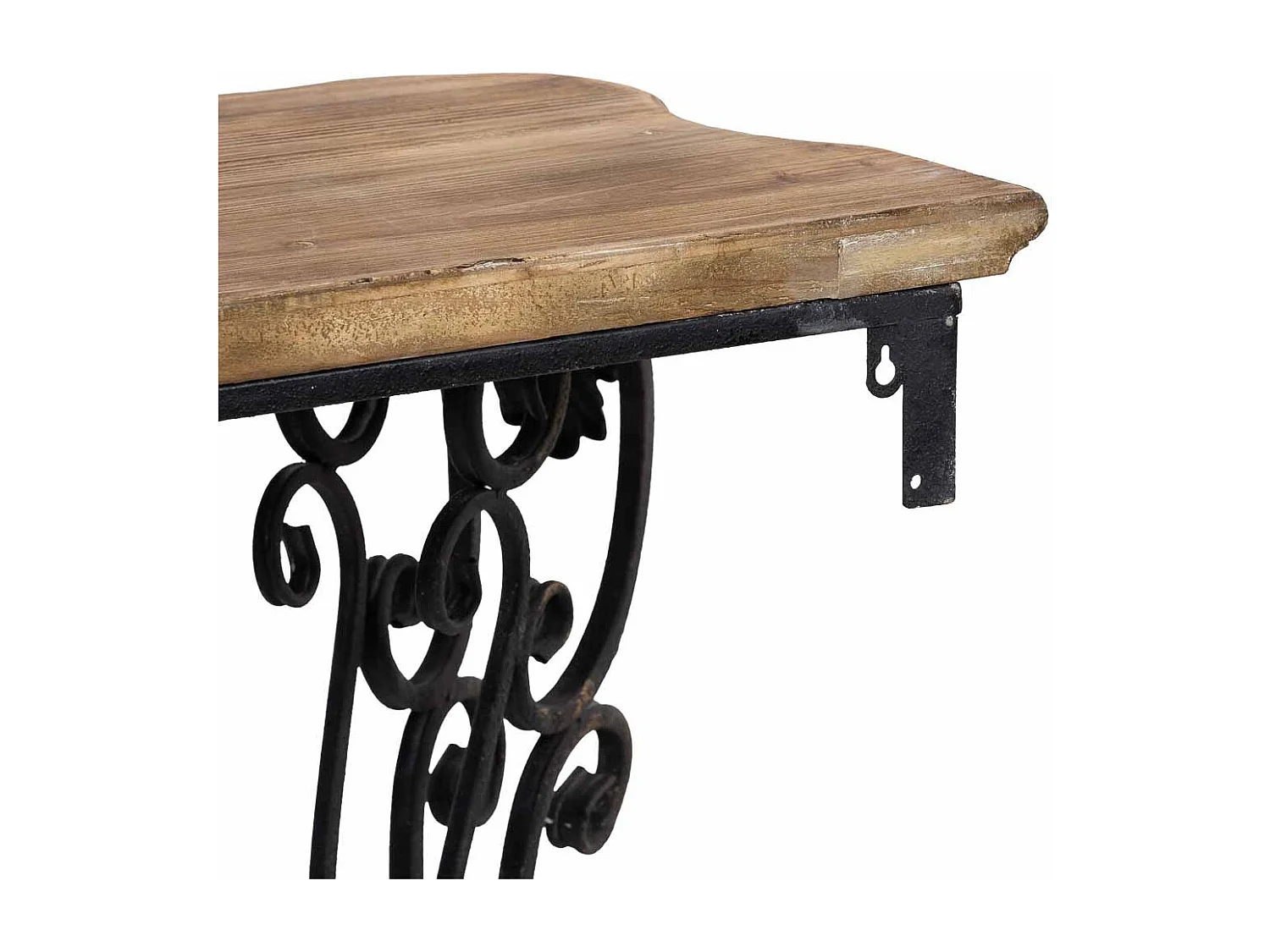 Console en bois et métal finition vieillie 87x41X80h cm