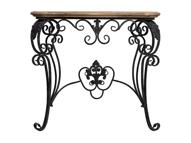 Console in legno e metallo finitura invecchiata 87x41x80h cm