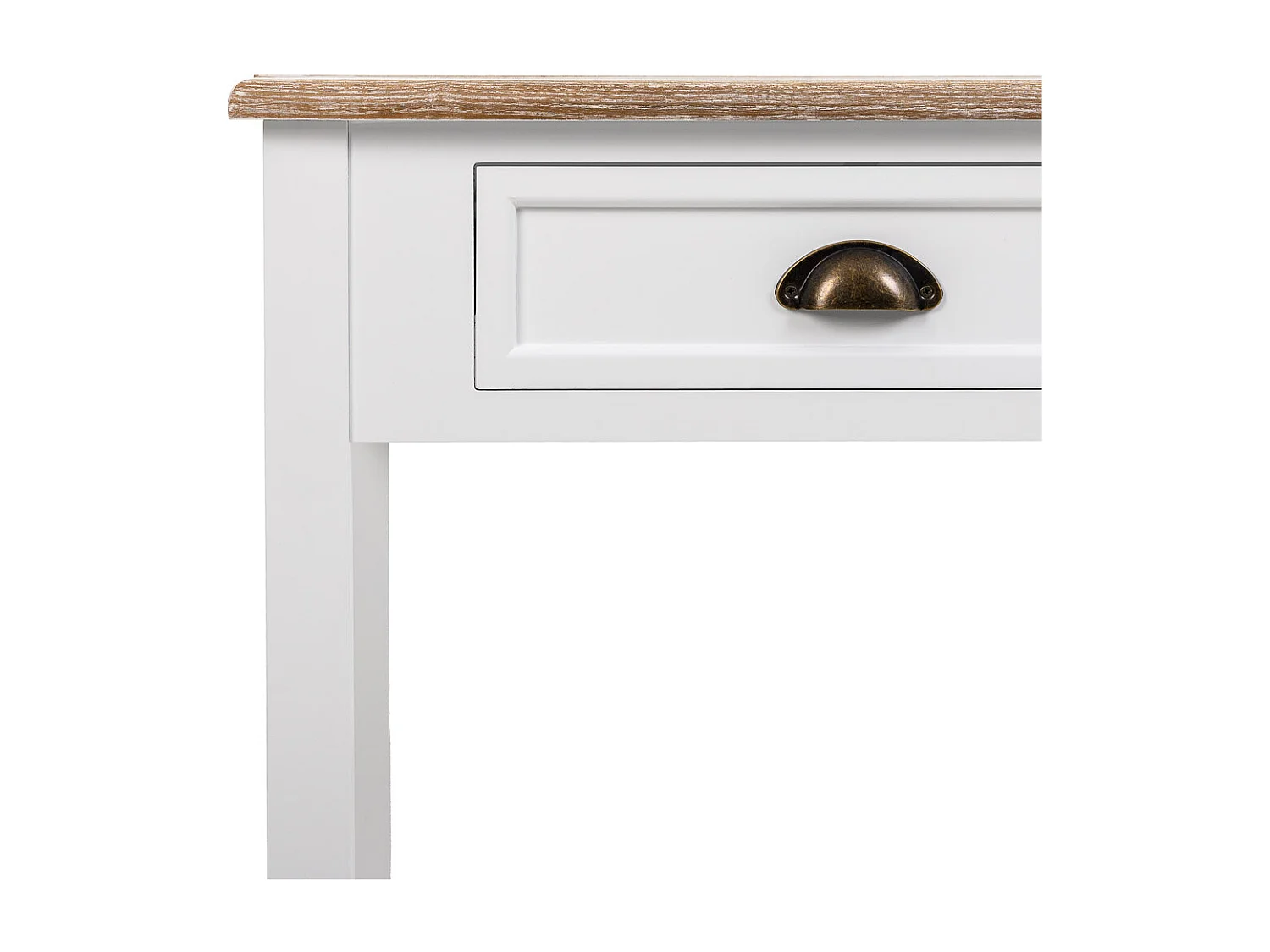 Recibidor de madera de 2 cajones y 1 balda blanco 100x40x78