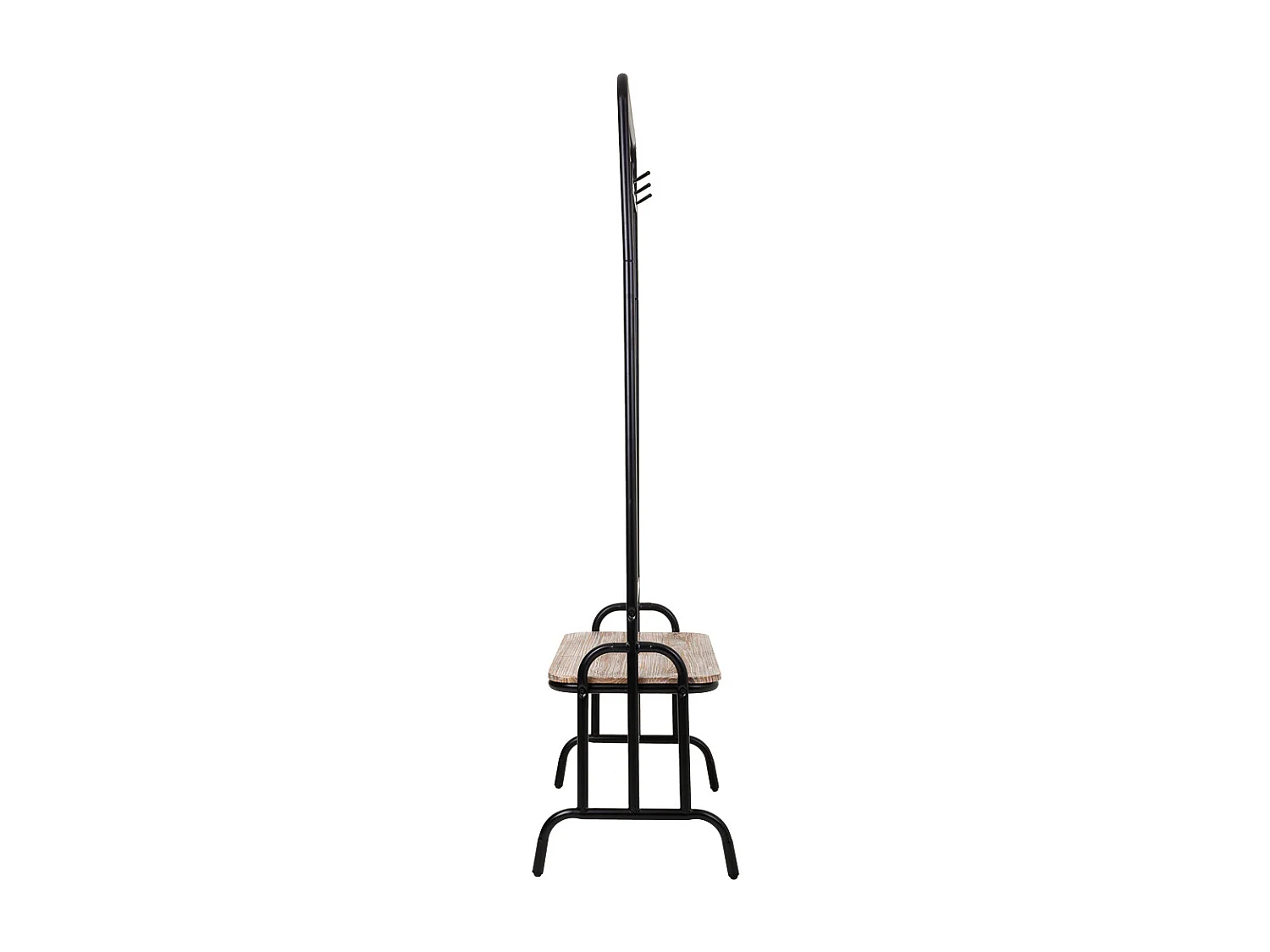 Flur mit Bank und Spiegel aus Metall und grauem Holz 77x45x181,5h cm
