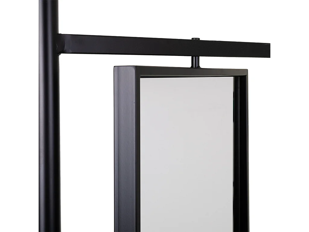Flur mit Bank und Spiegel aus Metall und grauem Holz 77x45x181,5h cm