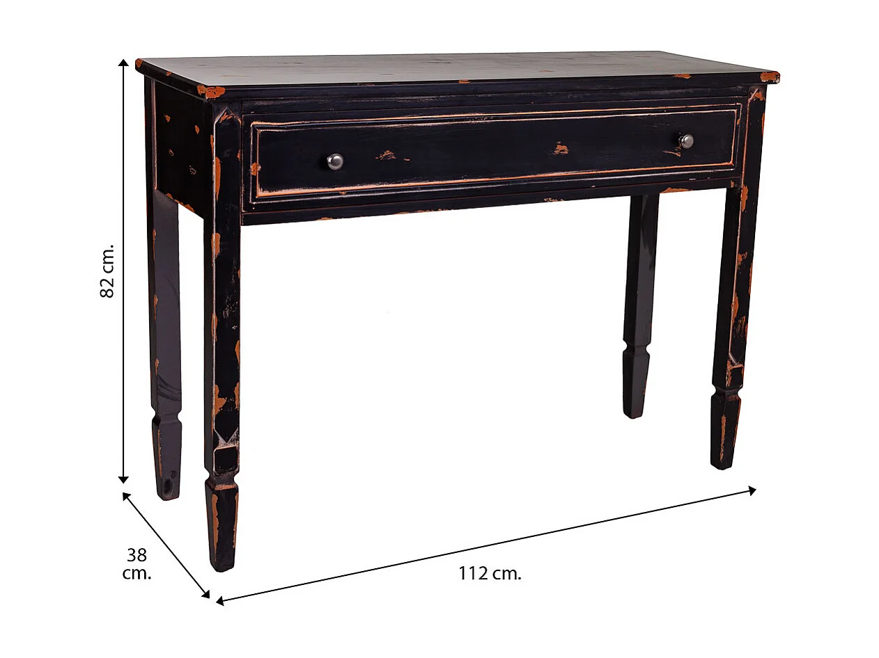 Hall en bois noir 112x38x82h