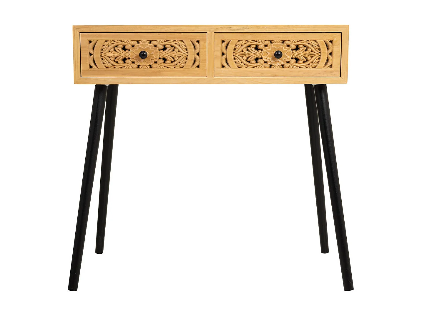 Holz Empfänger brun mit 2 Schubladen 80x42x79