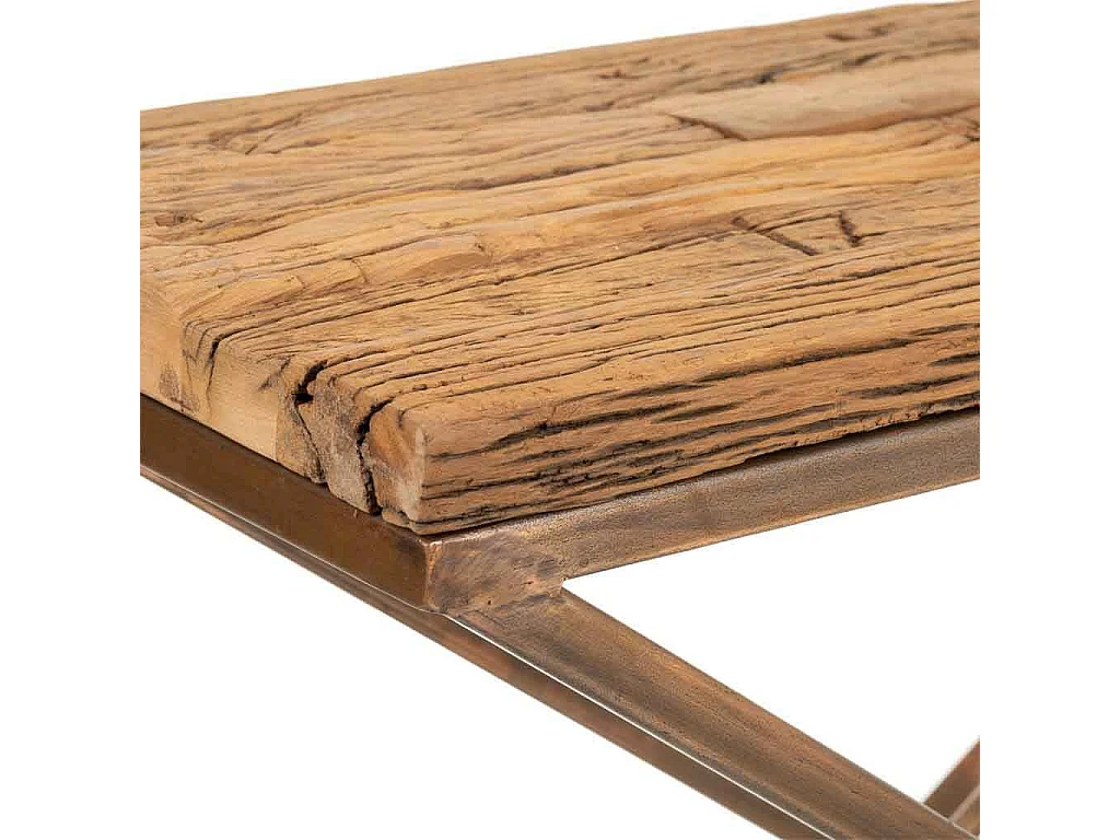 Recibidor de madera y metal marrón 112x37x82