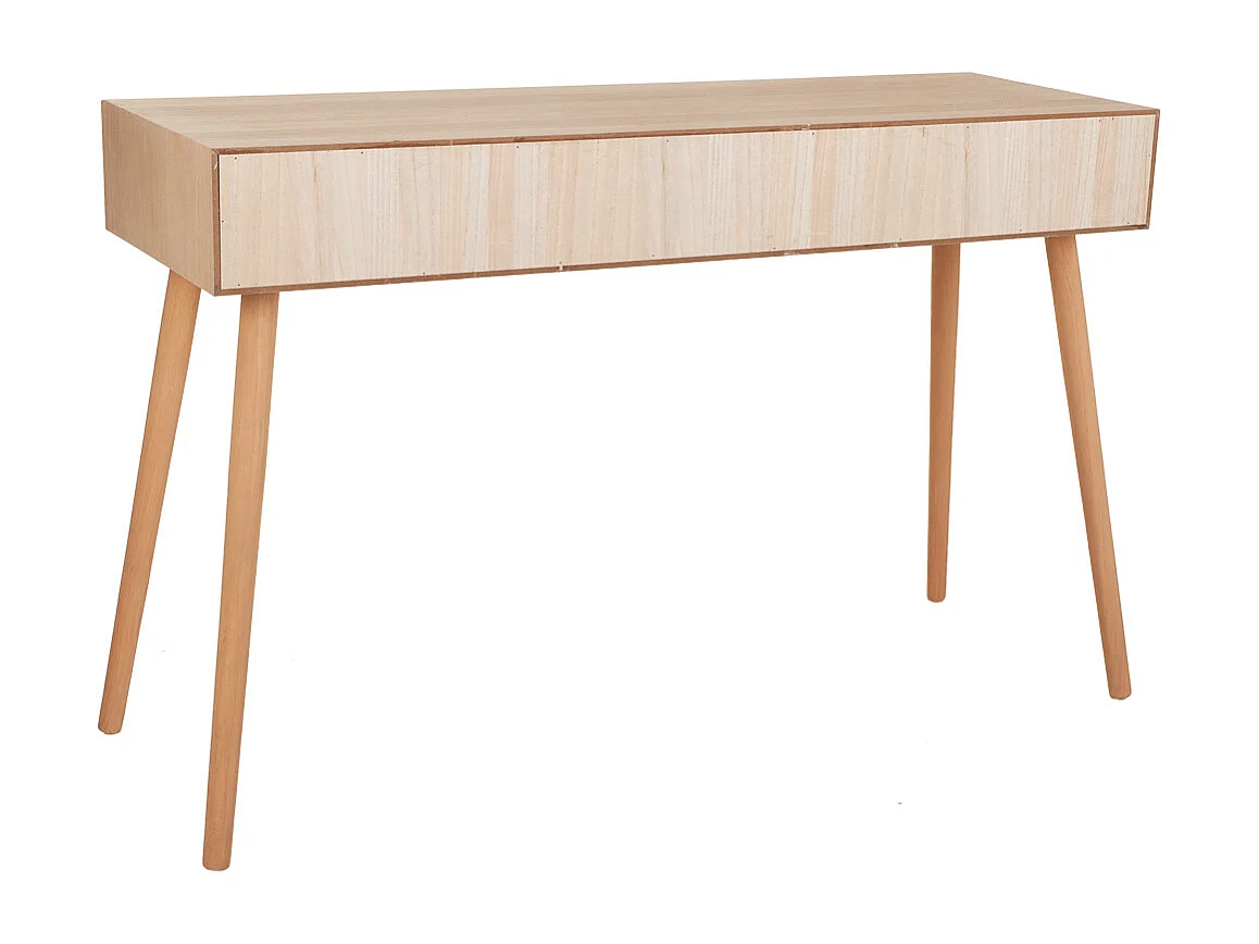 Flurtisch aus Holz und braunem Gitter 120x42x79h cm