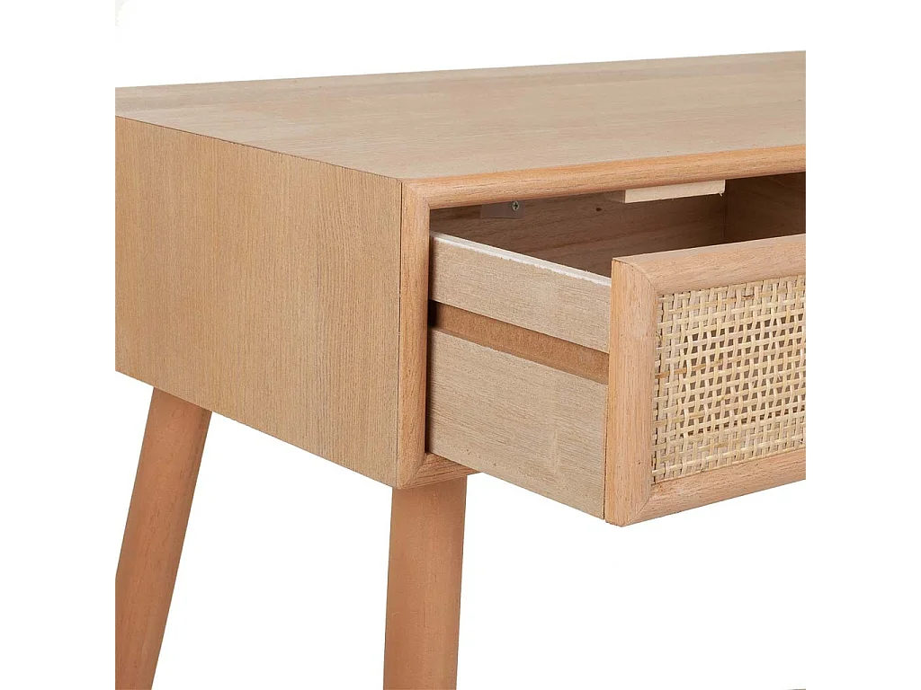 Flurtisch aus Holz und braunem Gitter 120x42x79h cm