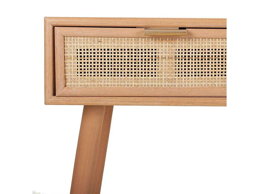 Meuble d'entrée en bois et grille marron 120x42x79h