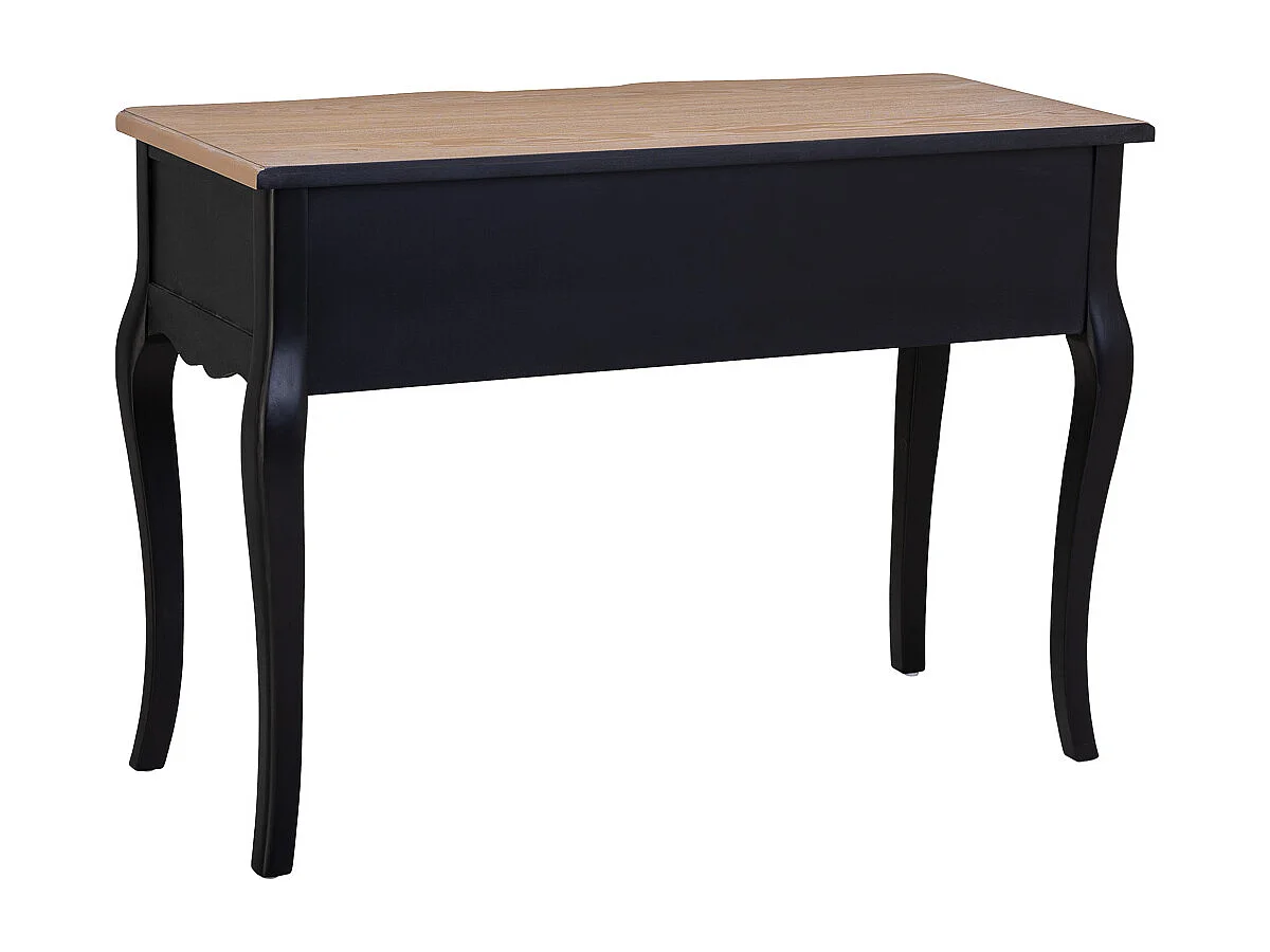 Console in legno laccato nero invecchiato con 3 cassetti 115x50x80h cm