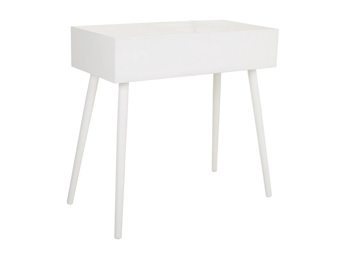 Mobile da ingresso in legno bianco e rete 80x42x79h