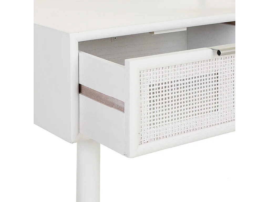 Mobile da ingresso in legno bianco e rete 80x42x79h