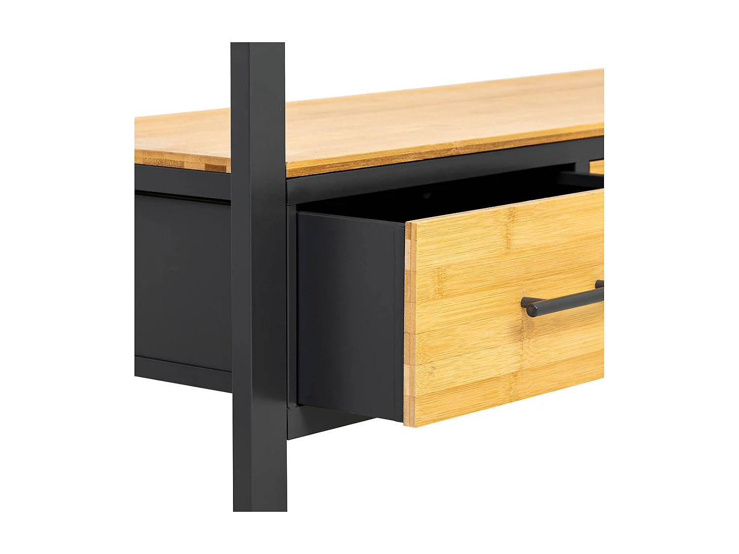 Mobile da ingresso in metallo e legno con 3 cassetti 120x35x79,5h cm