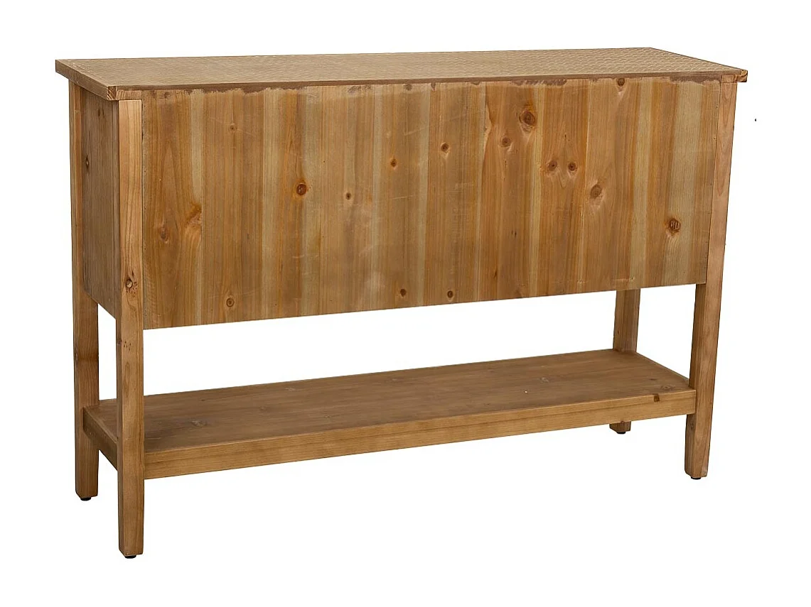 Brauner Flurmöbel aus Holz und Metall, 122x35x81,5 h cm