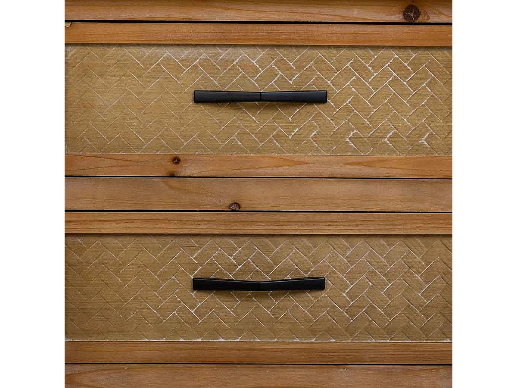 Meuble d'entrée en bois et métal marron 122x35x81.5h