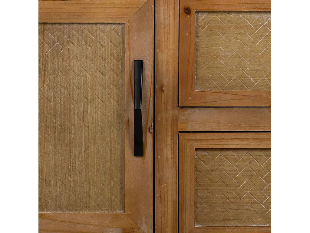 Meuble d'entrée en bois et métal marron 122x35x81.5h