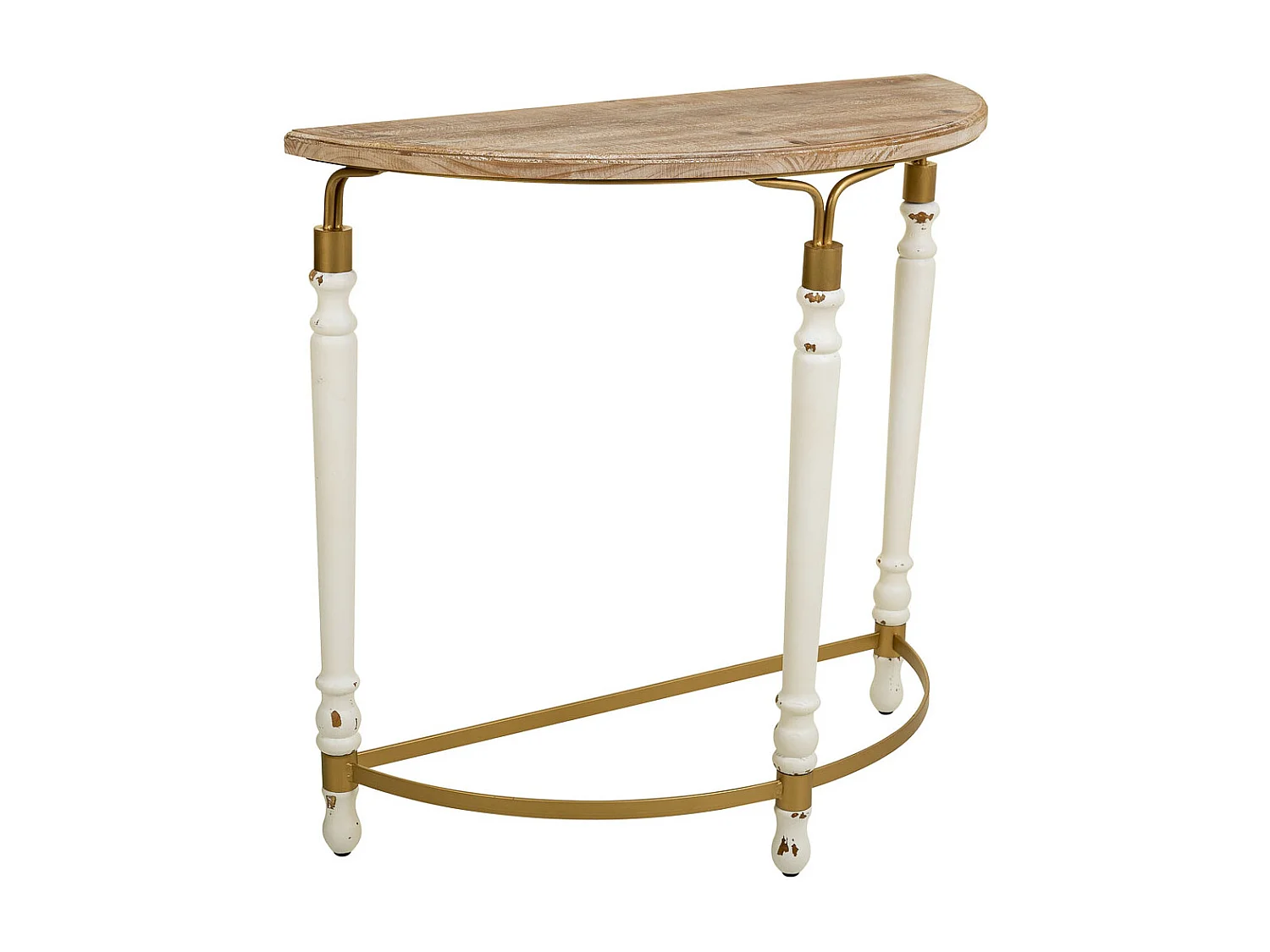 Mobile da ingresso in legno e metallo marrone 80x35,5x76