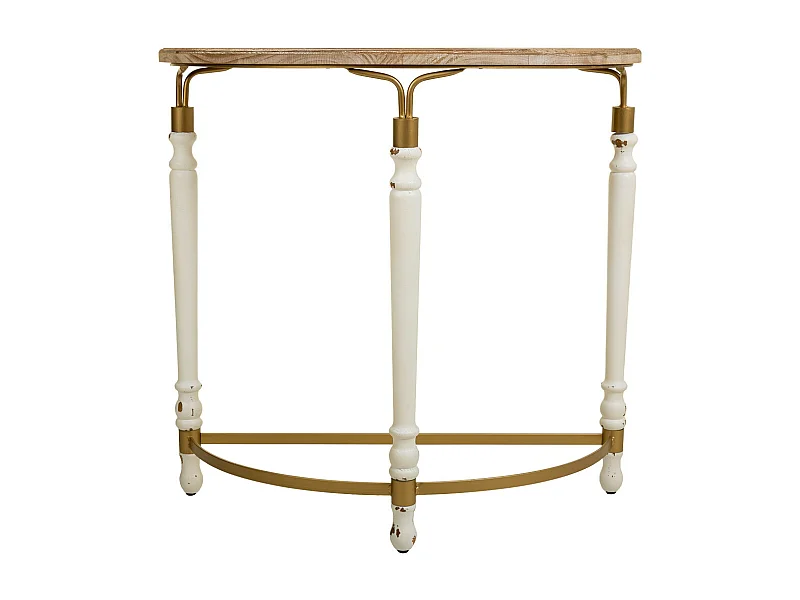 Mobile da ingresso in legno e metallo marrone 80x35,5x76