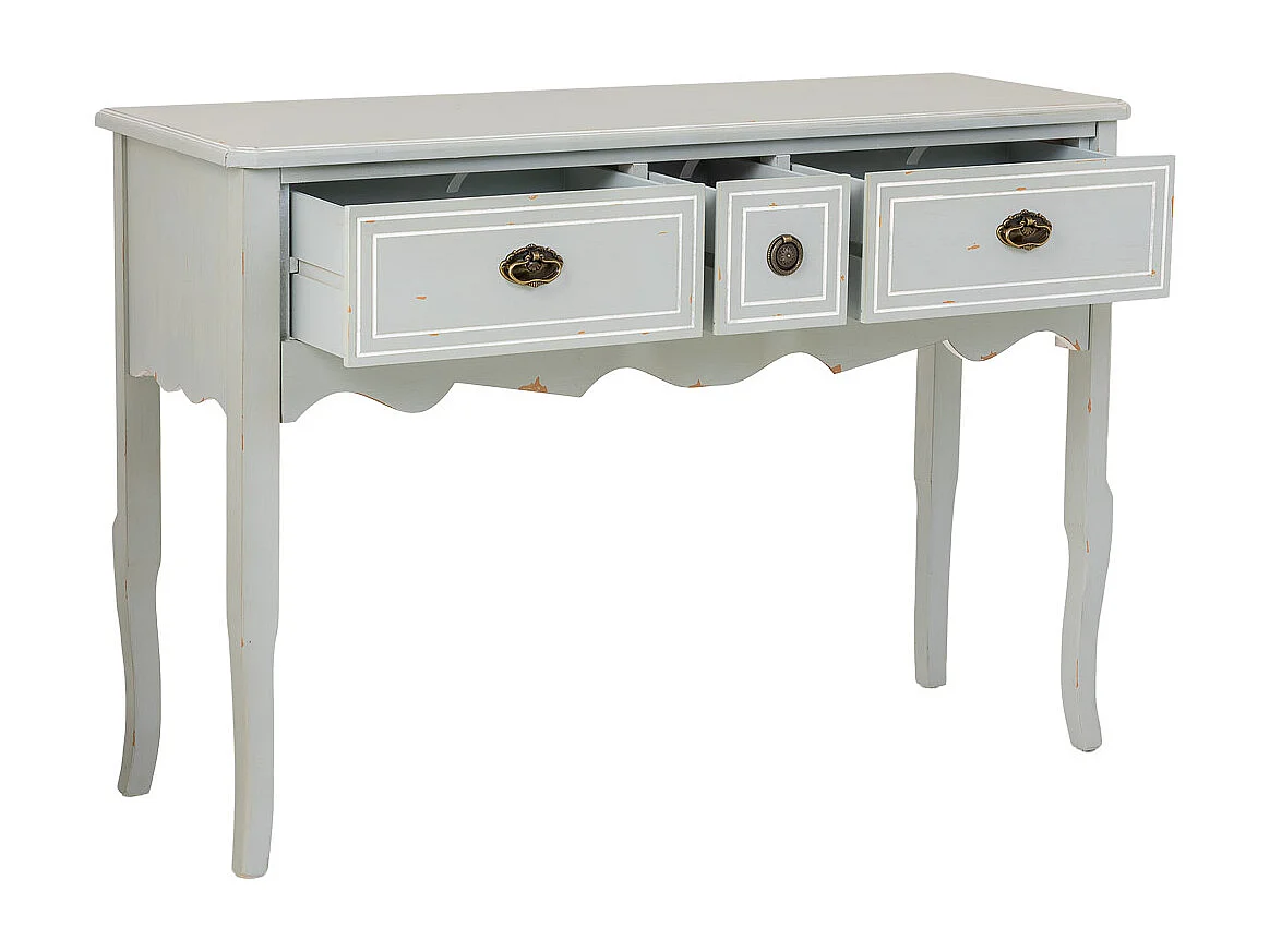 Recibidor de madera con 3 cajones 120x40x82,5h cm