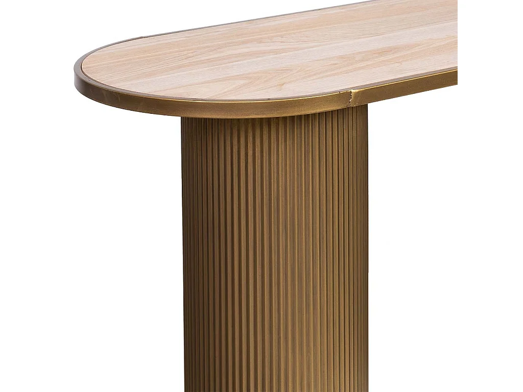 Recibidor de metal y madera 120x40x72h cm