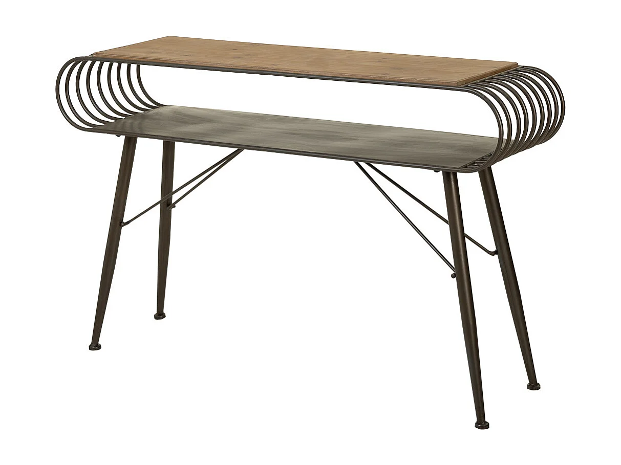 Flurtisch aus Holz und Metall braun 119x33x76