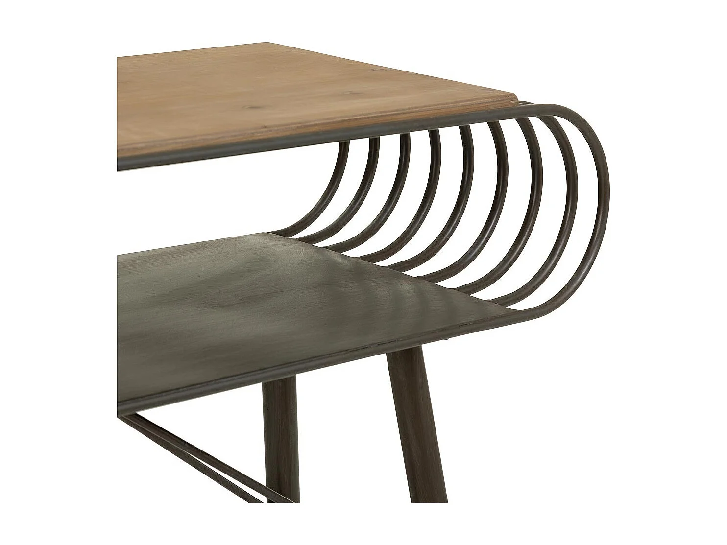 Flurtisch aus Holz und Metall braun 119x33x76