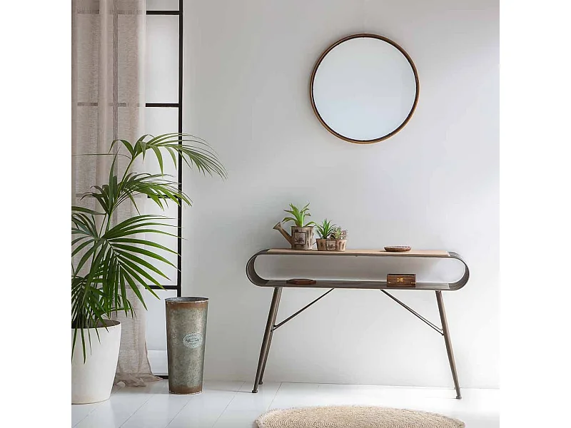 Console in legno e metallo marrone 119x33x76