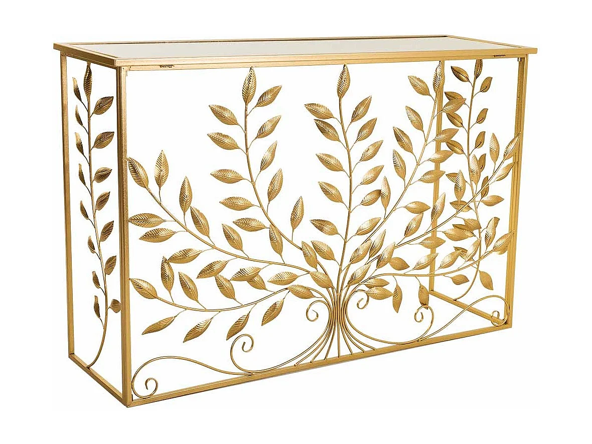 Console en métal doré 120x40x80h