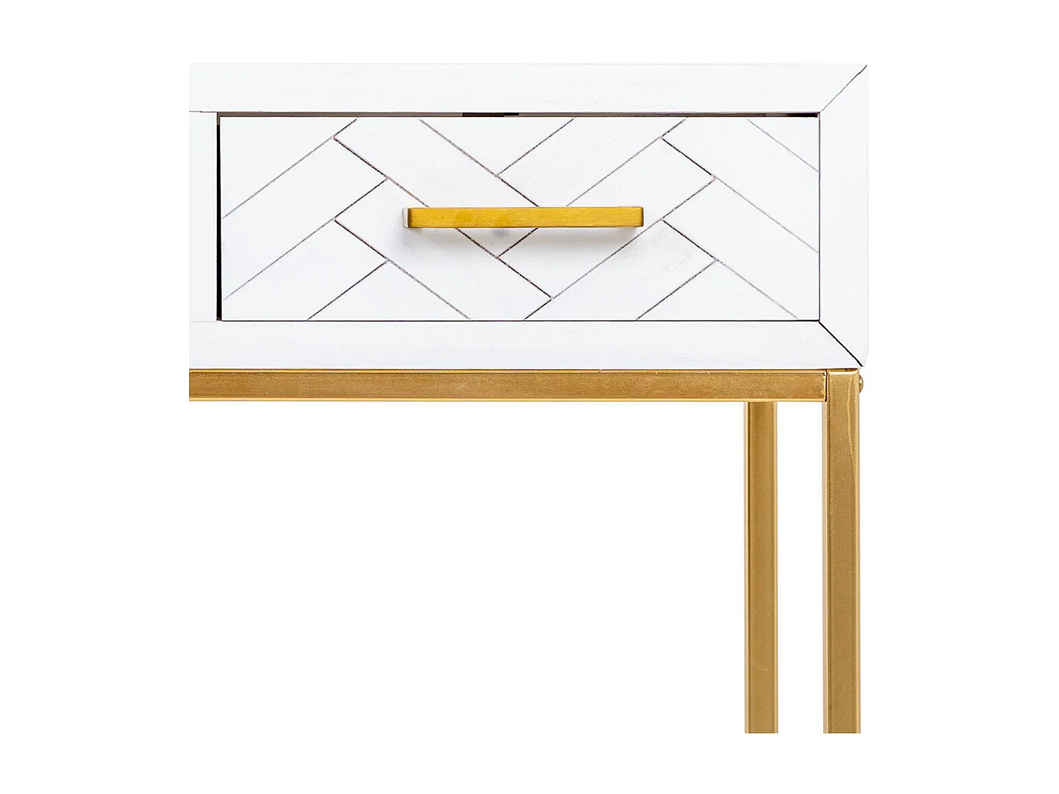 Meuble d'entrée avec deux tiroirs, bois et métal, 120x40x69h cm