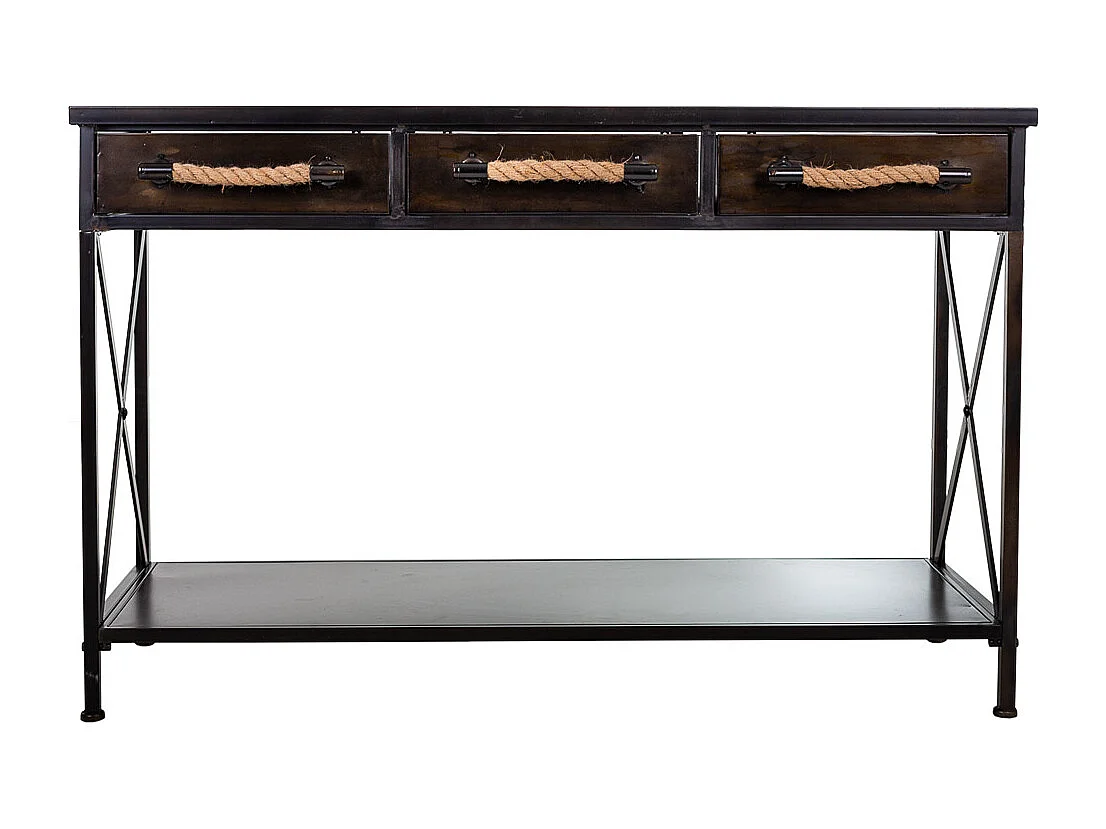 Mobile da ingresso in metallo marrone 125x42x81h