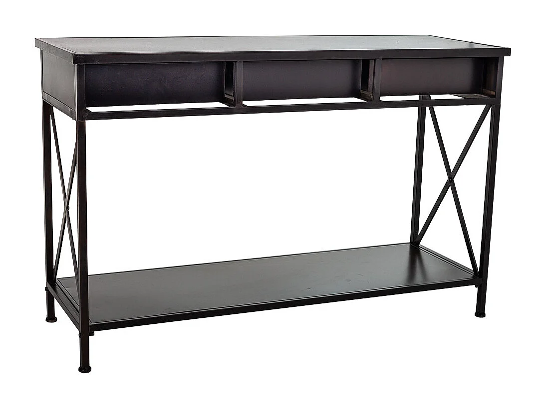 Mobile da ingresso in metallo marrone 125x42x81h