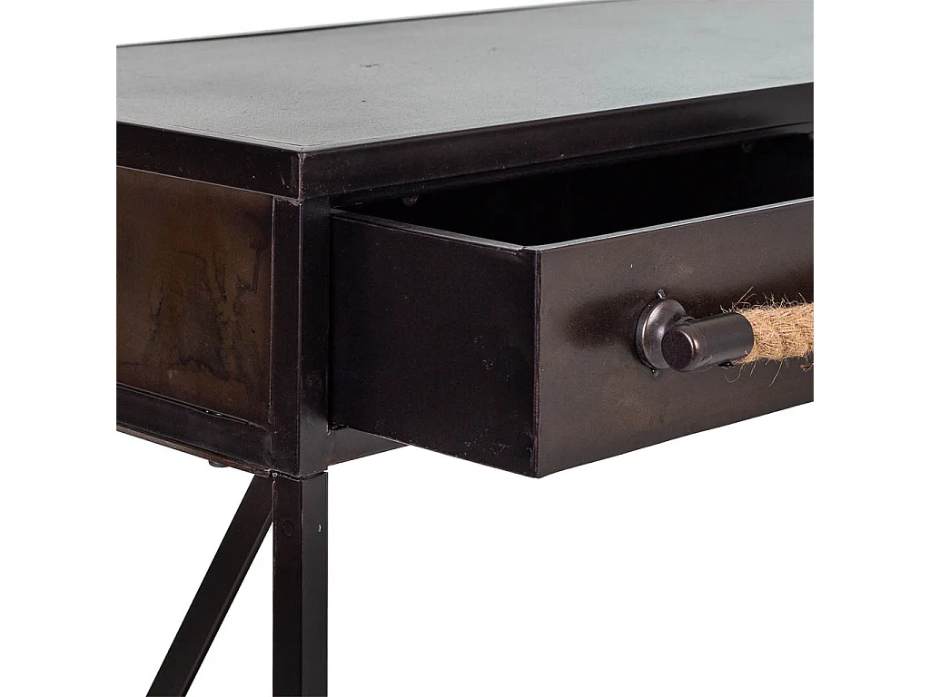 Mobile da ingresso in metallo marrone 125x42x81h