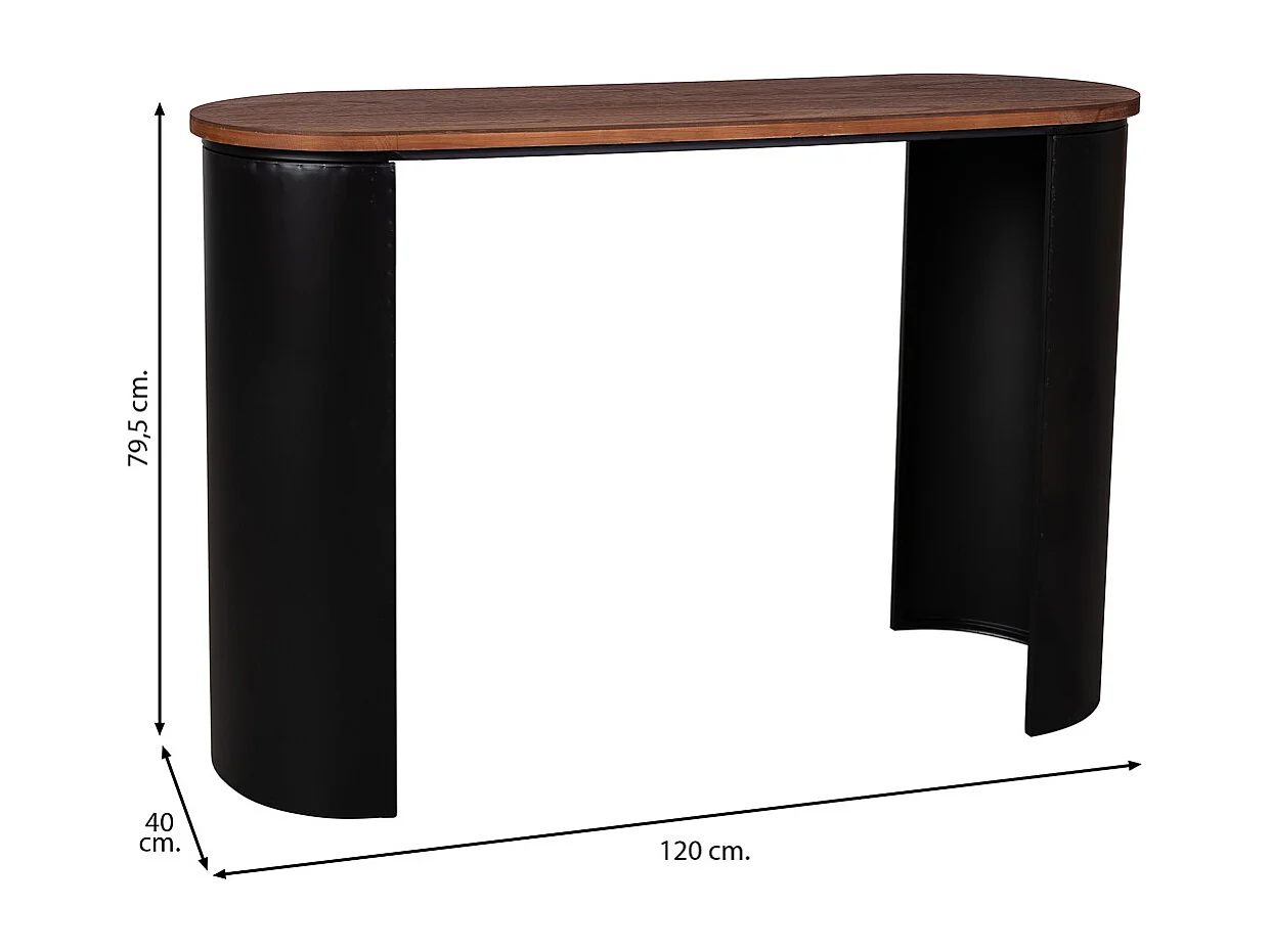 Mobile da ingresso in legno nero 120x40x79.5h cm