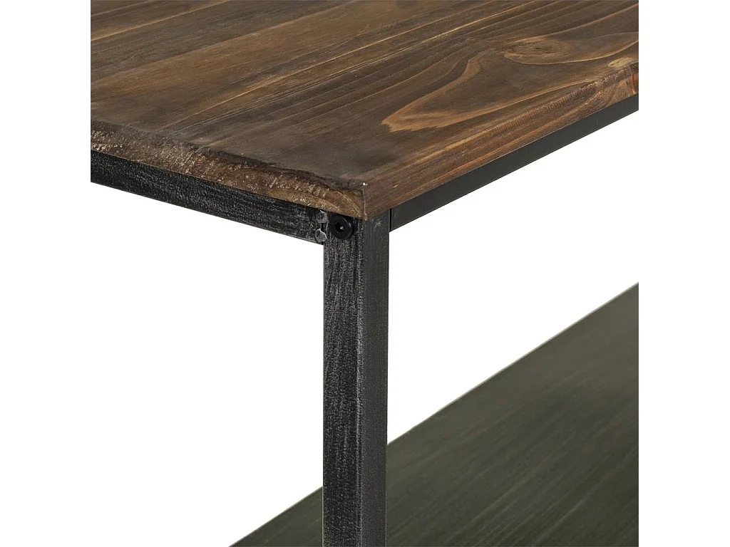 Console en bois et métal marron 100x32x72h