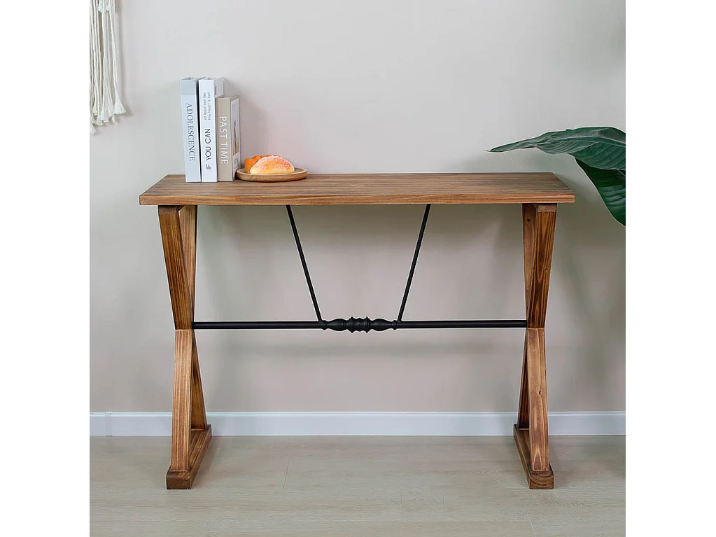 Console en bois et métal 106x40x76,5h cm