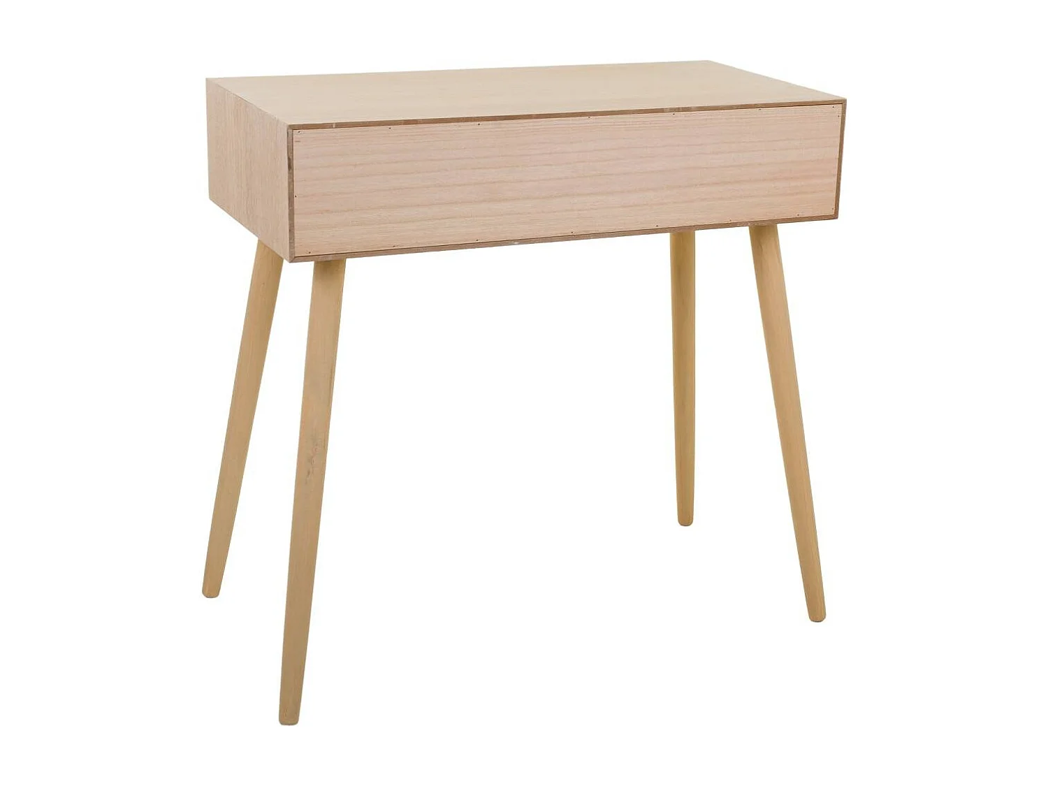 Flurtisch aus Holz und braunem Gitter, 80x42x79h cm