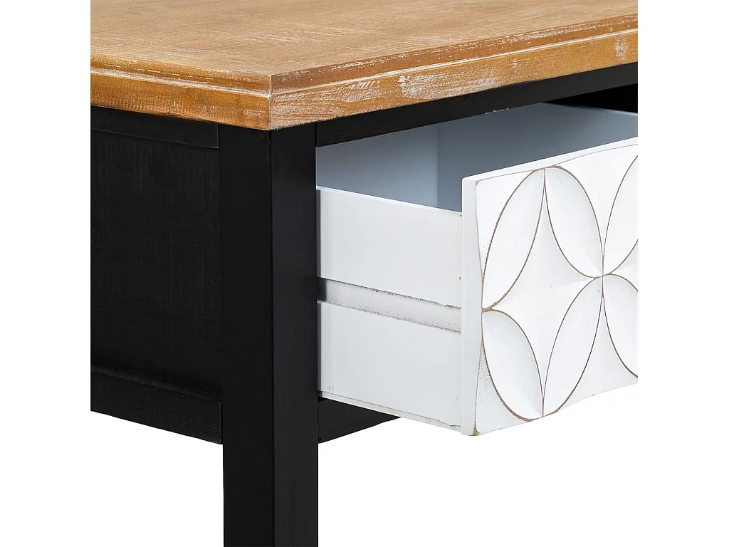 Conjunto de hall de madeira com 3 gavetas 120x40x81