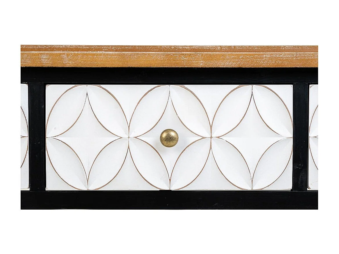 Conjunto de hall de madeira com 3 gavetas 120x40x81