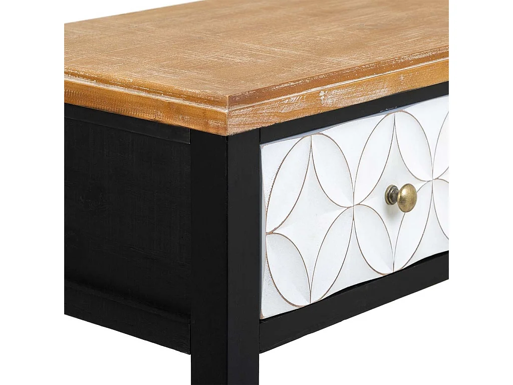 Conjunto de hall de madeira com 3 gavetas 120x40x81
