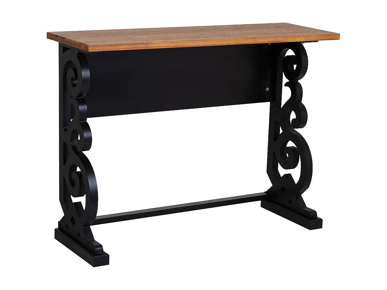 Antik schwarz lackierter Flurtisch aus Holz, 106x36x79H cm