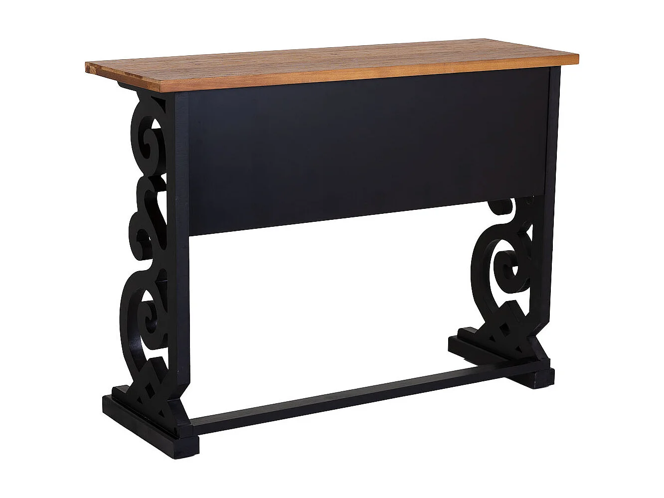 Antik schwarz lackierter Flurtisch aus Holz, 106x36x79H cm