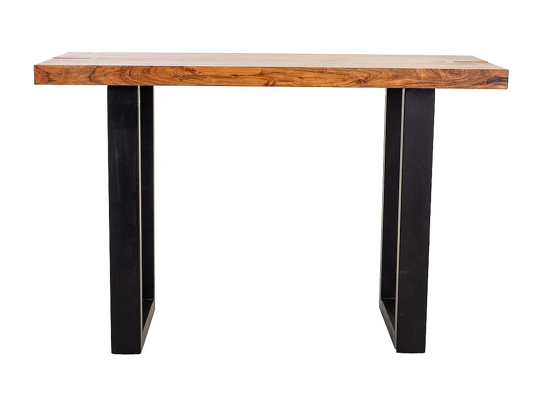 Flurmöbel aus Holz und schwarzem Metall, 120x45x75h cm