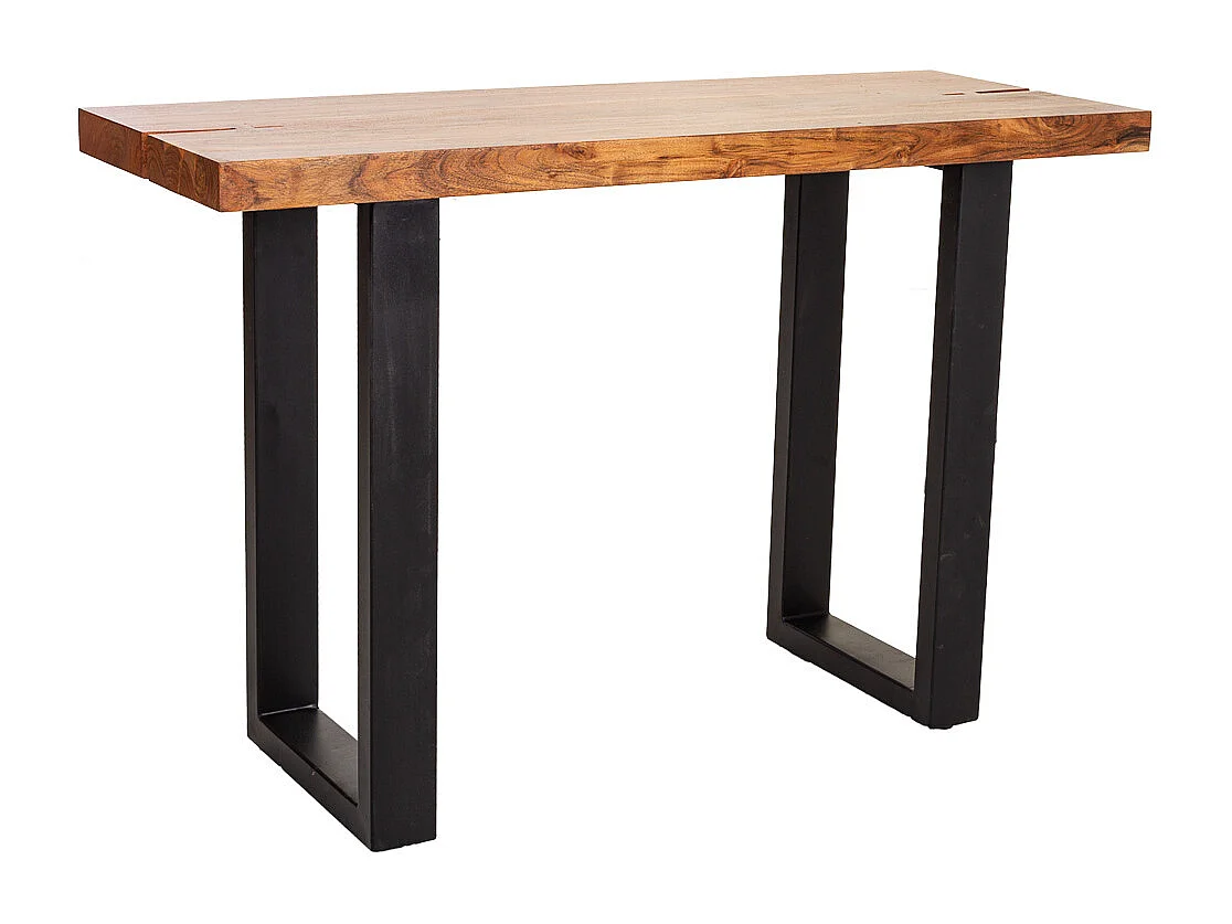 Flurmöbel aus Holz und schwarzem Metall, 120x45x75h cm