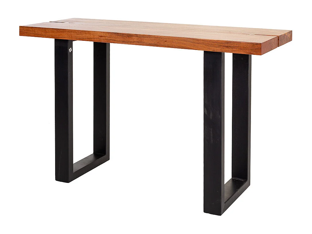 Flurmöbel aus Holz und schwarzem Metall, 120x45x75h cm