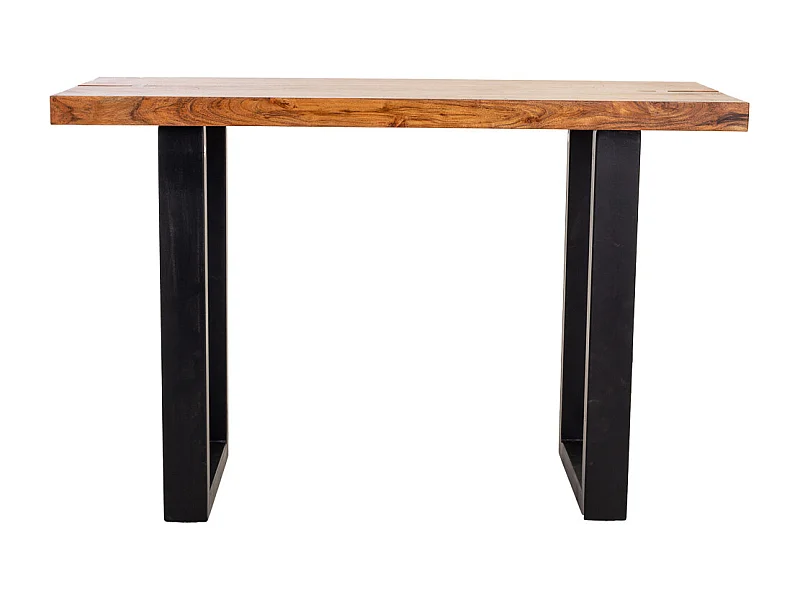 Flurmöbel aus Holz und schwarzem Metall, 120x45x75h cm