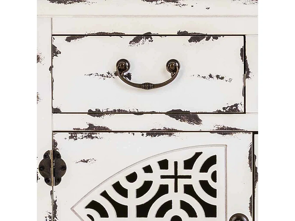 Flurkommode aus weiß lackiertem Holz, 120x40x102h cm