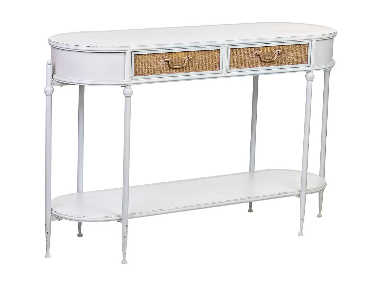 Mobili d'ingresso in metallo bianco 125x41x81h cm