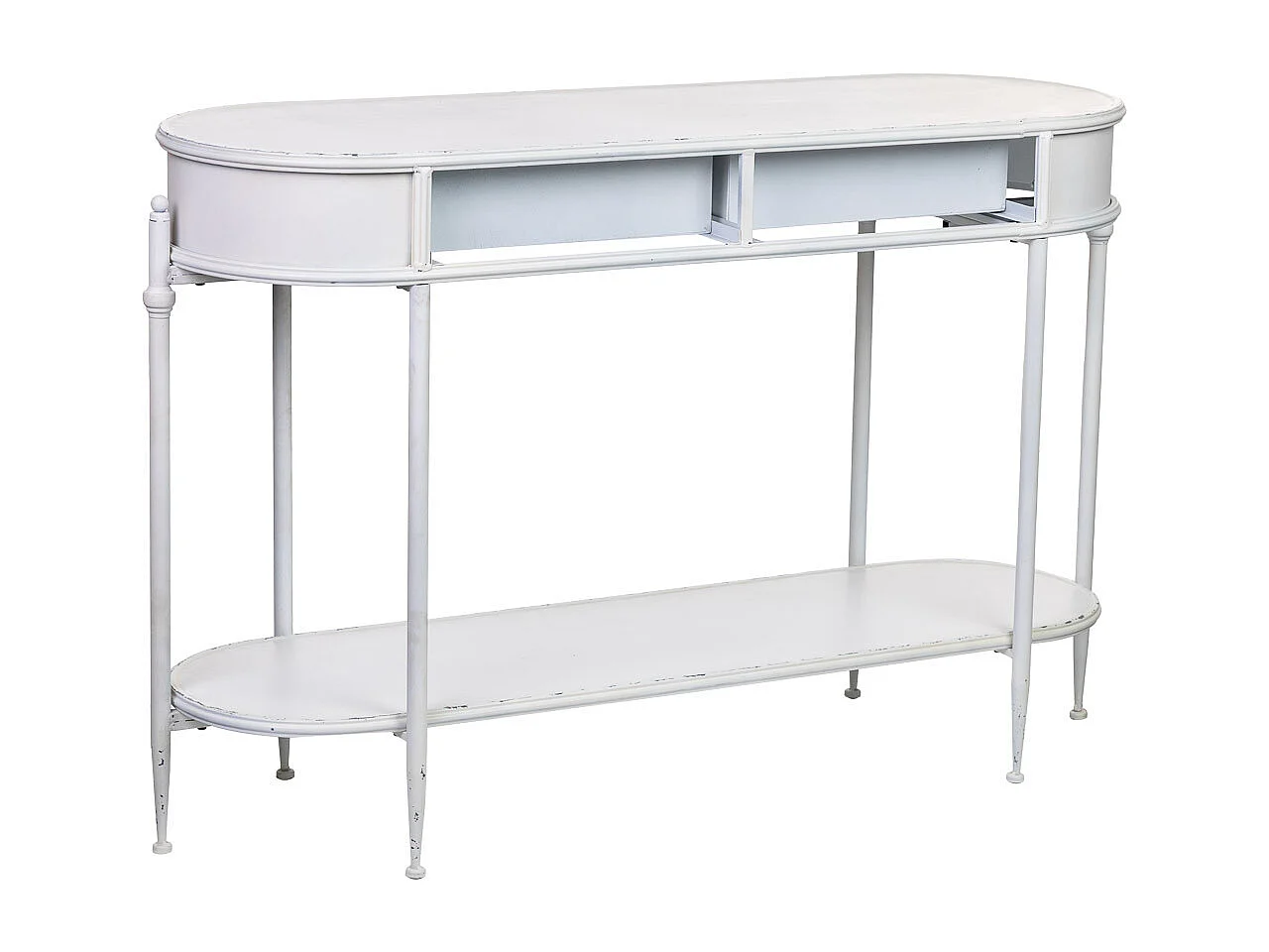 Mobili d'ingresso in metallo bianco 125x41x81h cm